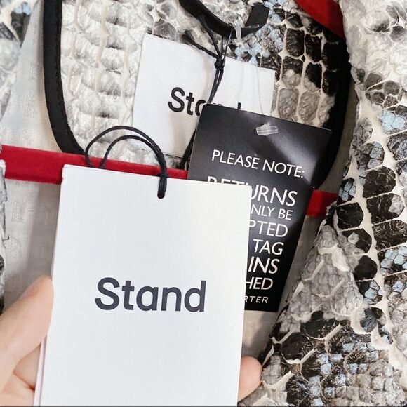 STAND STUDIO Tasia Faux fur Python Print Coat FR36 - Picture 10 of 13